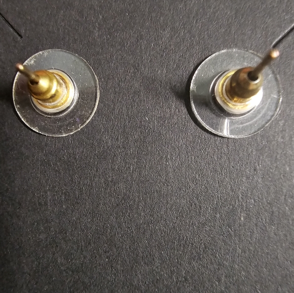 Carol for Eva Graham Vintage Red Rhinestone Elephant Gold Tone Pierced Earrings - Picture 3 of 3